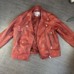 William Rast Leather Moto/Biker style jacket size S